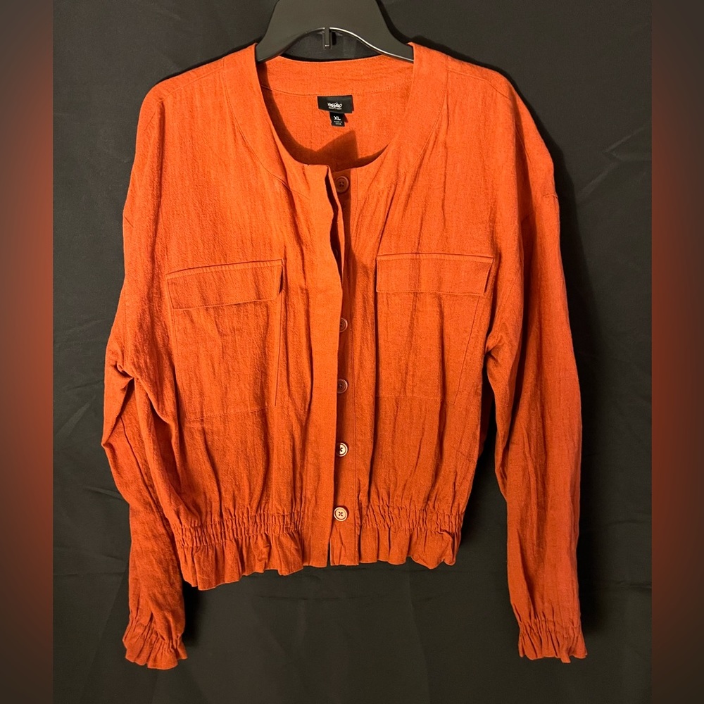 Orange linen- like jacket size XL